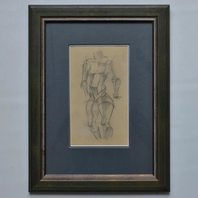 Cubist Style Female Studies of Life Drawings, Early 20th Century, Set of 2 For Sale - Image 3 of 13