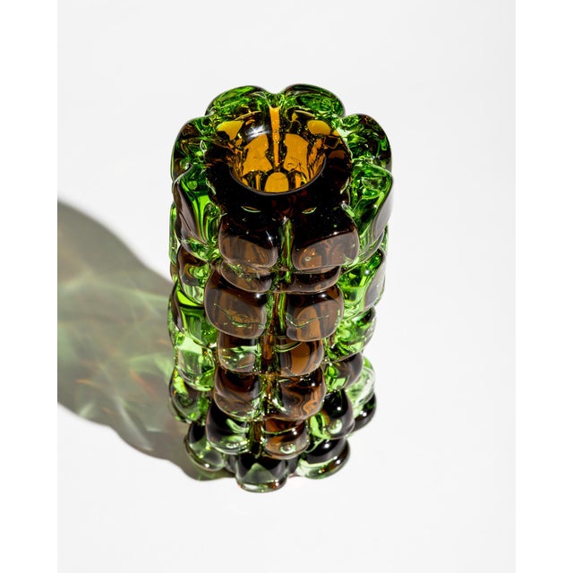 1970s Pineapple Ananas Toffee Glass Vase by Frantisek Vizner for Skrdlovice, 1971 For Sale - Image 5 of 8