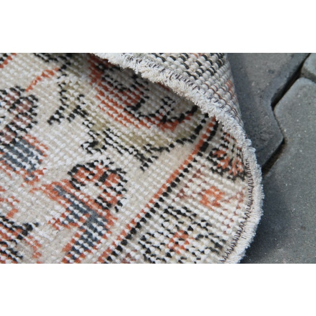 Burnt Orange Vintage Hand Knotted Turkish Area Rug - 74" X 120" For Sale - Image 10 of 11