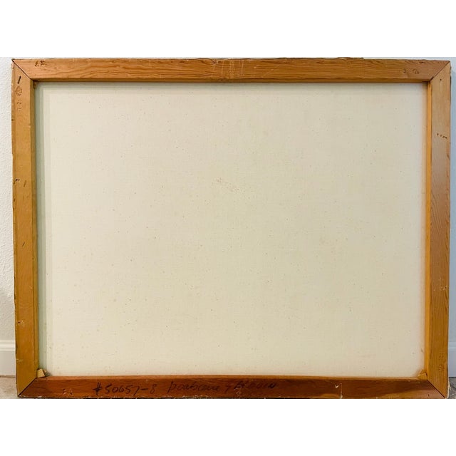 Blue 1960s Pierre Palue French Marine Fishing Boats Signed Oil on Canvas For Sale - Image 8 of 12