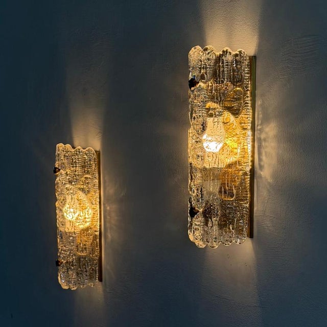 Orrefors Textured Glass Wall Lights by Carl Fagerlund for Orrefors, 1970s, Set of 2 For Sale - Image 4 of 18