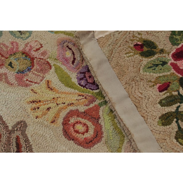 Antique Hooked Rug in Beige-Brown With Colorful Floral Patterns From Rug & Kilim For Sale - Image 10 of 10