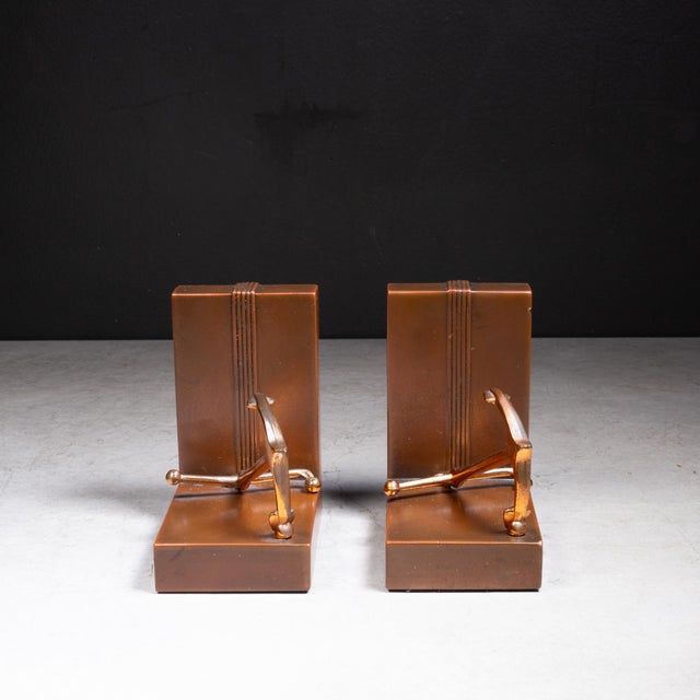Art Deco Art Deco Jennings Brothers Anchor Bronze Bookends c.1920-1930 For Sale - Image 3 of 8