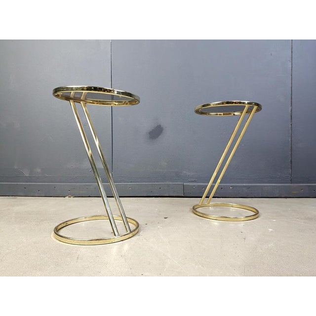 1970s Vintage Brass Side Tables, 1970s, Set of 2 For Sale - Image 5 of 11