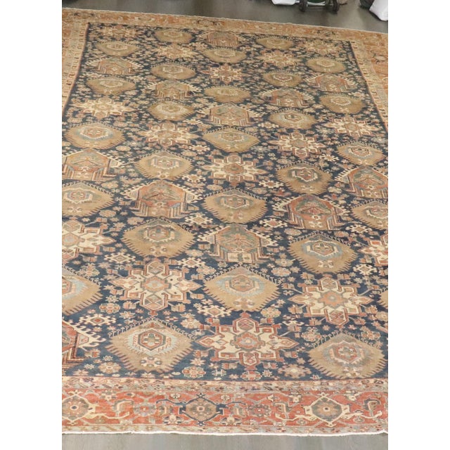 Textile Zabihi Collection Geometric Oversize Persian Antique Heriz Rug - 12'2" x 18'2" For Sale - Image 7 of 12