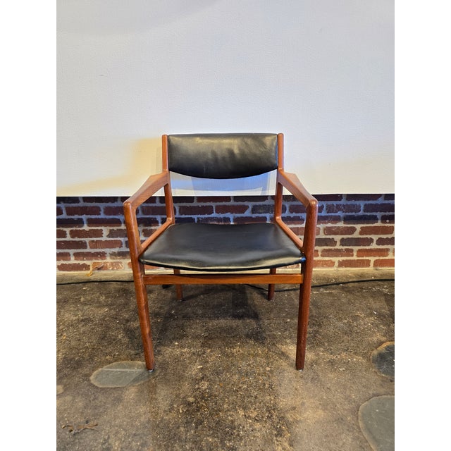8 Teak & Black Danish Dining Chairs MCM Vintage For Sale - Image 9 of 12