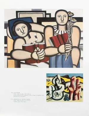 1990 After F. Leger "Reading" and "Bather at Tree Trunk", Full-Color Parisian Print