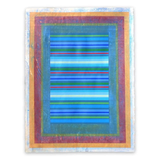 Contemporary Abstract Mixed Media on Paper Painting "Organic Geometry (Fragrant Portals Ii)" by Michael Barringer For Sale - Image 4 of 4