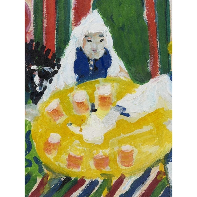Mohamed Hamri Moroccan Modernist Folk Art Painting, the Unique Singer, 1977 For Sale - Image 9 of 18