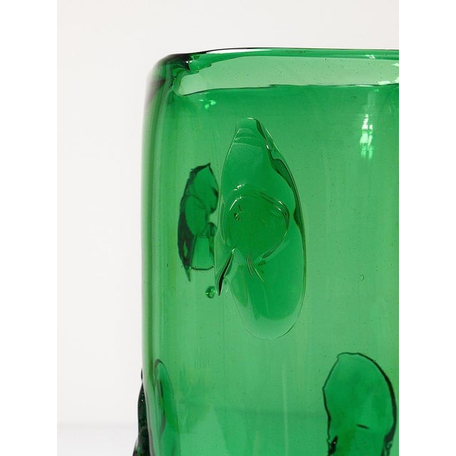 Glass Large Empoli Green Glass Vase, Italy, 1960s For Sale - Image 7 of 18
