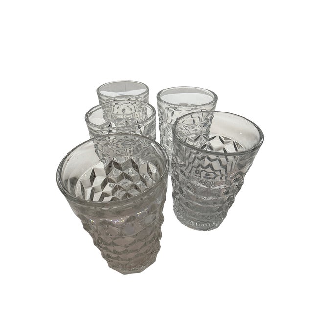 Transparent Early 20th Century Fostoria Pattern Set of 5 Flat Iced Tea American Clear Glasses For Sale - Image 8 of 8