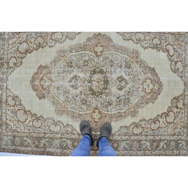 Textile 1960s Handmade Turkish Pastel Unique Area Rug For Sale - Image 7 of 11