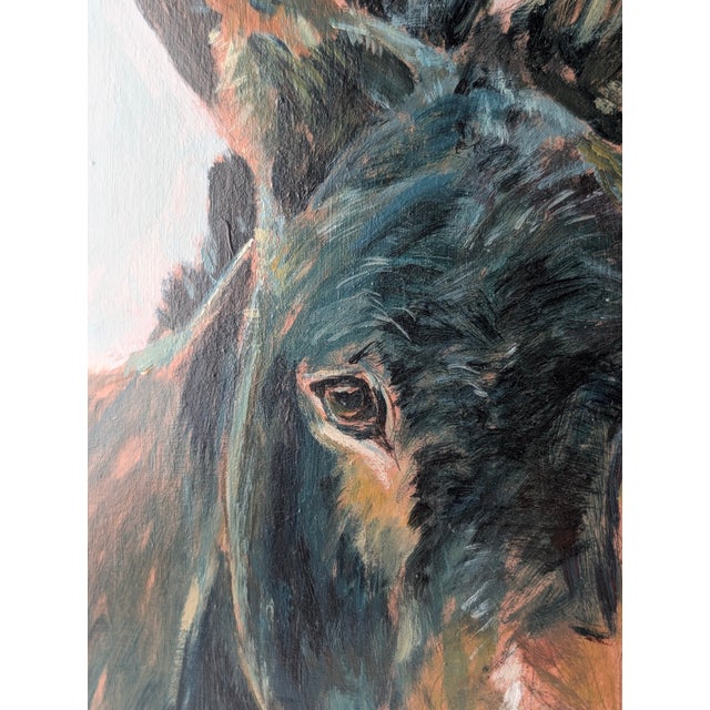Rustic Unknown, Oil on Panel, Portrait of a Donkey, 20th Century, 1990s, Oil For Sale - Image 3 of 10