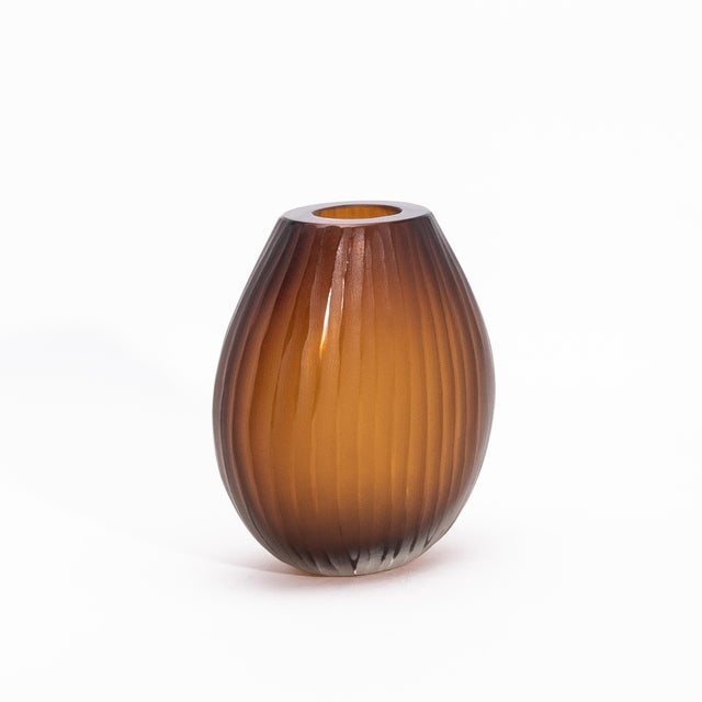 Hand-Blown Murano Supreme Vase in Tobacco Medium For Sale - Image 4 of 12