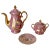 German Pink and Color Porcelain Coffee Tea Service, Germany, 1950s For Sale