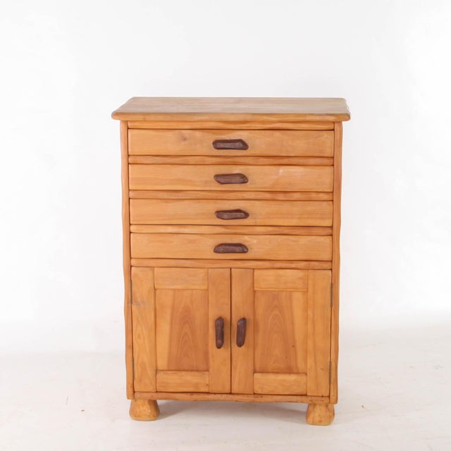Small Carved Wood Chest of Drawers, 1980s For Sale - Image 4 of 18