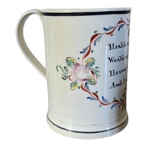 18th Century English Traditional Creamware Porter's Tankard Mug