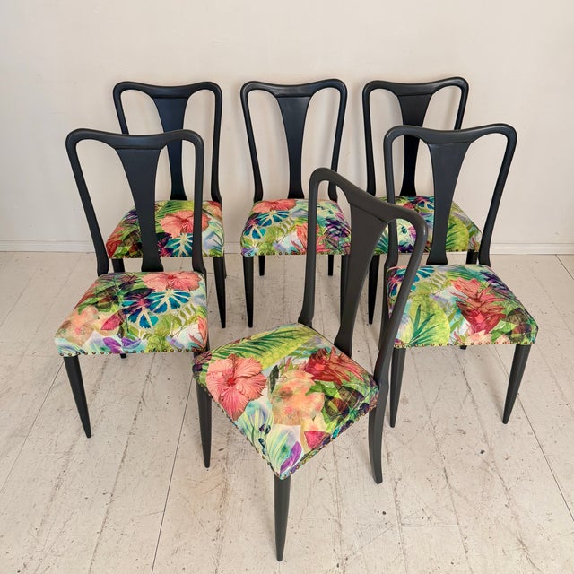 Osvaldo Borsani Vintage Italian Dining Chairs by Osvaldo Borsani, 1940s, Set of 6 For Sale - Image 4 of 12