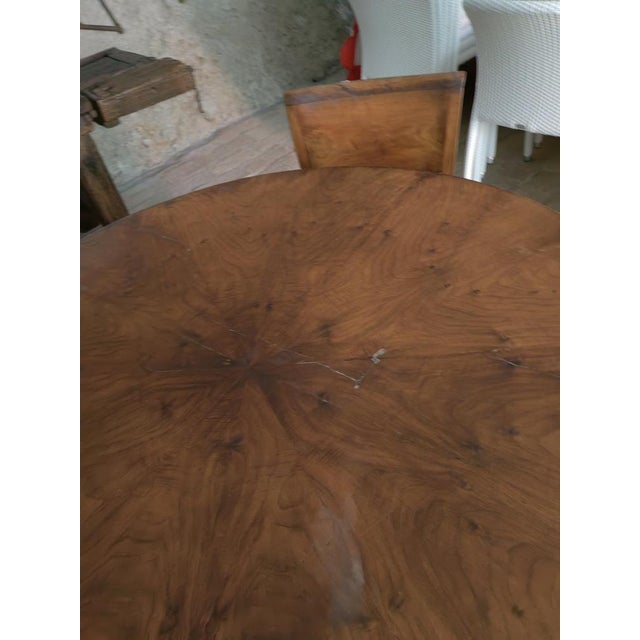 Round Walnut Table with Column Base with Six Chairs, Set of 7 For Sale - Image 16 of 18