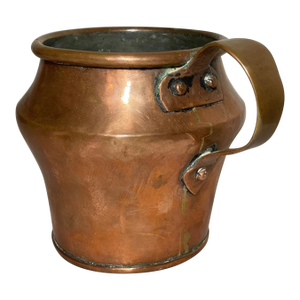 Antique 19th Century Handmade Dovetailed Thick Copper Measure Bean Pot Jug