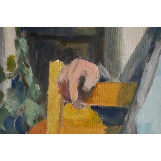 Jacques van Loock, Portrait of a Sitting Woman, Oil on Canvas, 1950s For Sale - Image 8 of 12