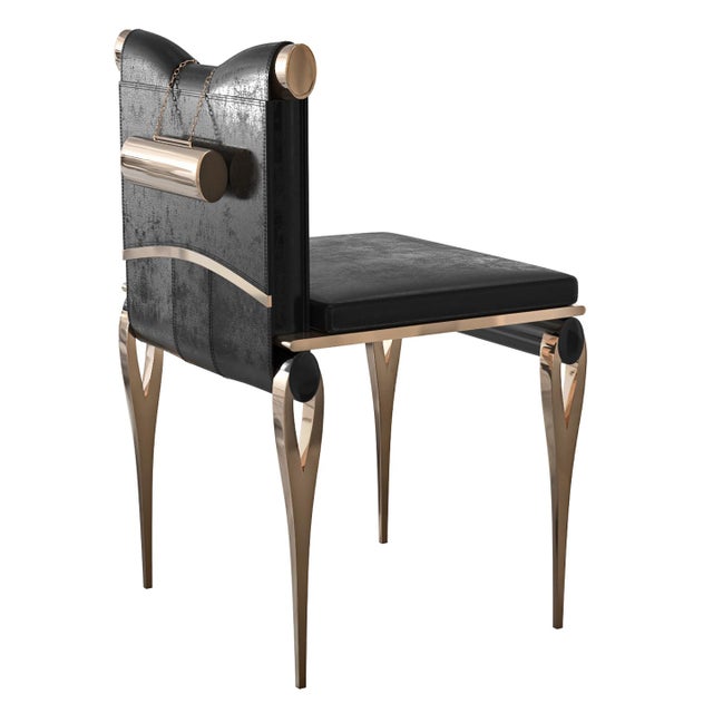 "Moglie" Chair With Bronze and Exclusive Accessory, Hand-Crafted For Sale In Los Angeles - Image 6 of 12