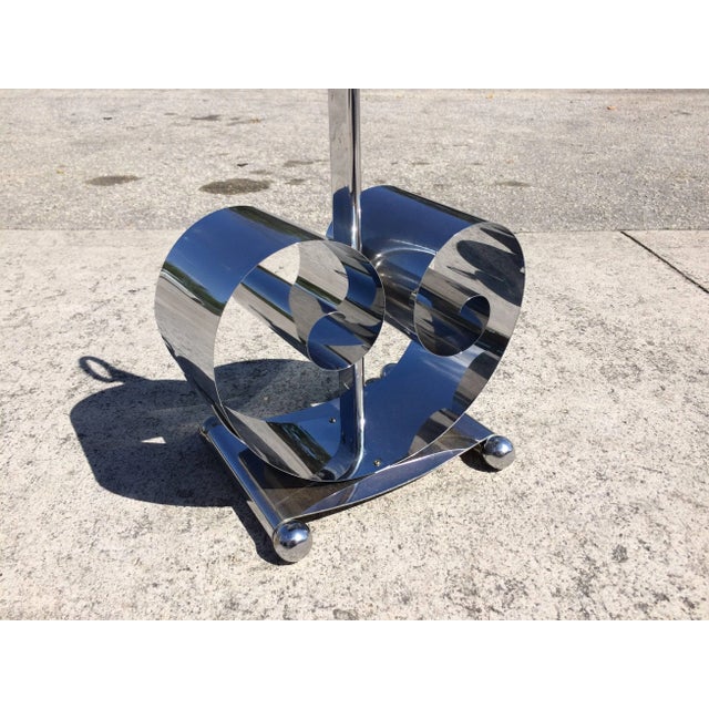 Metal 1930s Norman Bel Geddes Art Deco Magazine Rack For Sale - Image 7 of 11