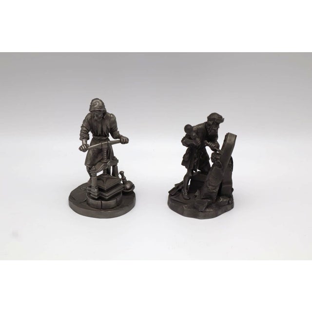 Gray Vintage Pewter Guild Sculptures by Quirin Roth, 1970s, Set of 6 For Sale - Image 8 of 9