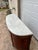 French 19th Century Louis XVI Mahogany Carrara Marble Top Demilune Sideboard For Sale - Image 4 of 12