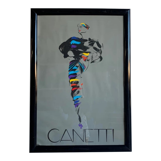 1980s Postmodern Memphis Style Canetti Print, Framed For Sale