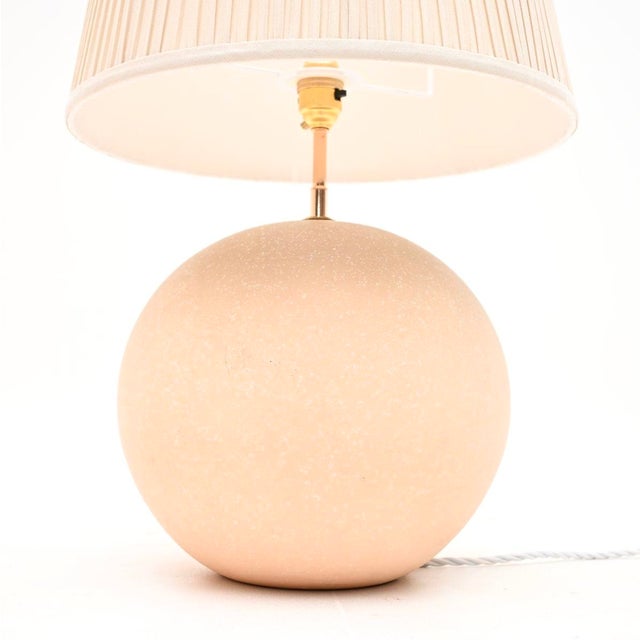 Cream Vintage French Ceramic Lamps from Habitat, 1970, Set of 2 For Sale - Image 8 of 11