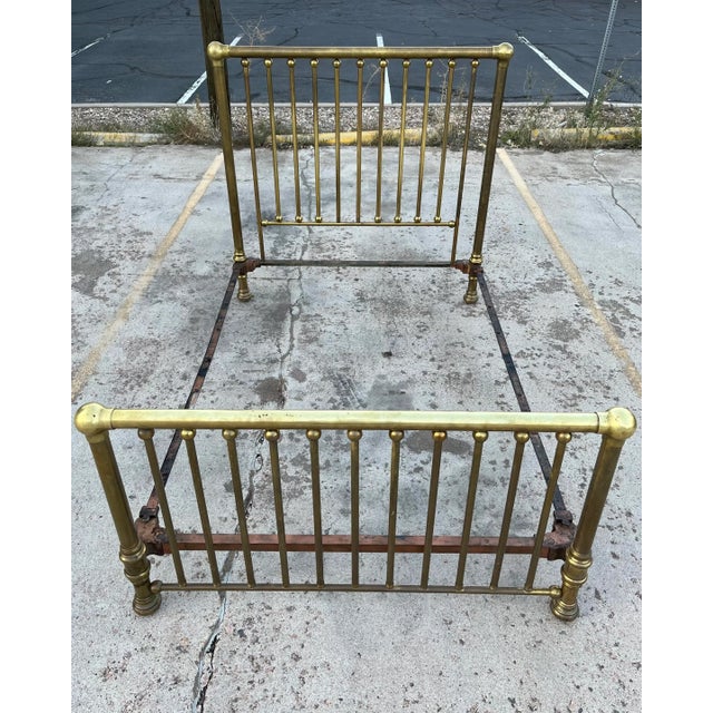 Brass Antique Brass Double Bed Frame Circa 19th Century For Sale - Image 8 of 13