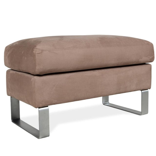 Corner Sofa and Ottoman in Fabric and Chrome from Erpo, Set of 2 For Sale - Image 4 of 18