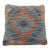 Arteverk Handwoven Afghan Kilim Pillow — Gray & Orange Diamond Medallion For Sale