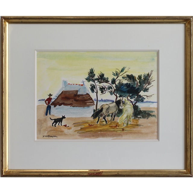 Yves Brayer, Cabane de Cacharel, 1950s, Gouache on Paper For Sale - Image 13 of 13