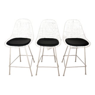 3 Eames Herman Miller Wire Counter Stools For Sale