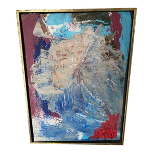 Contemporary Abstract Expressionist Oil Painting, Framed