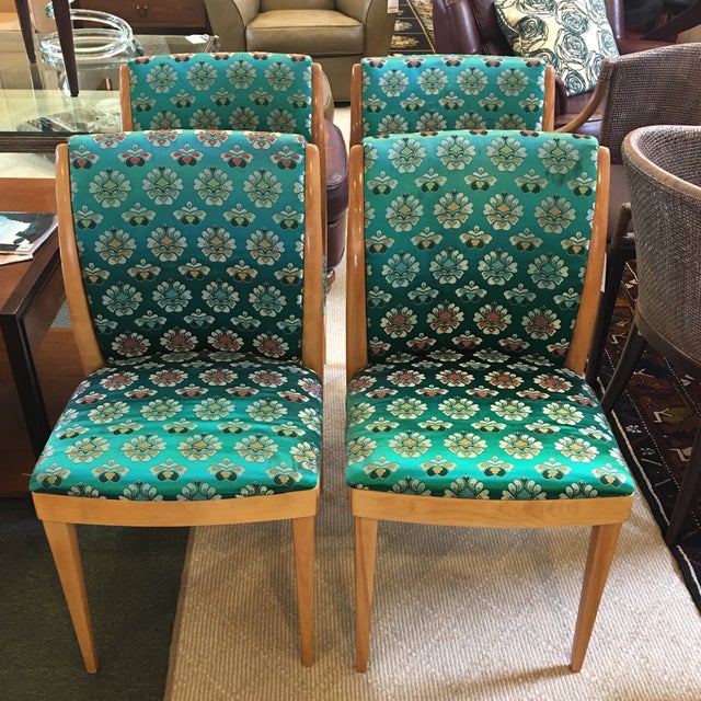 MidCentury Upholstered Dining Chairs Set of 4 Chairish