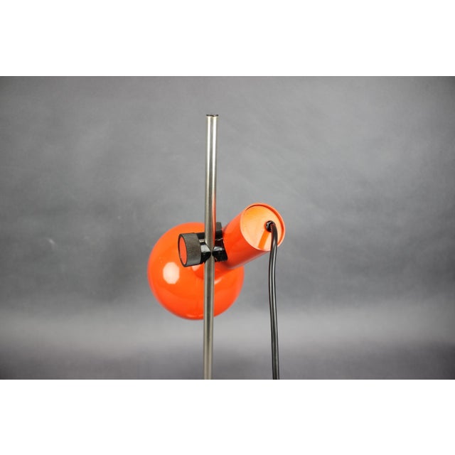 German Bauhaus Style Orange Adjustable Desk Lamp, 1970s For Sale - Image 6 of 13