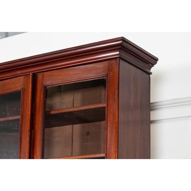 Brown Large 19th Century English Mahogany Glazed Bookcase, 1870s For Sale - Image 8 of 17