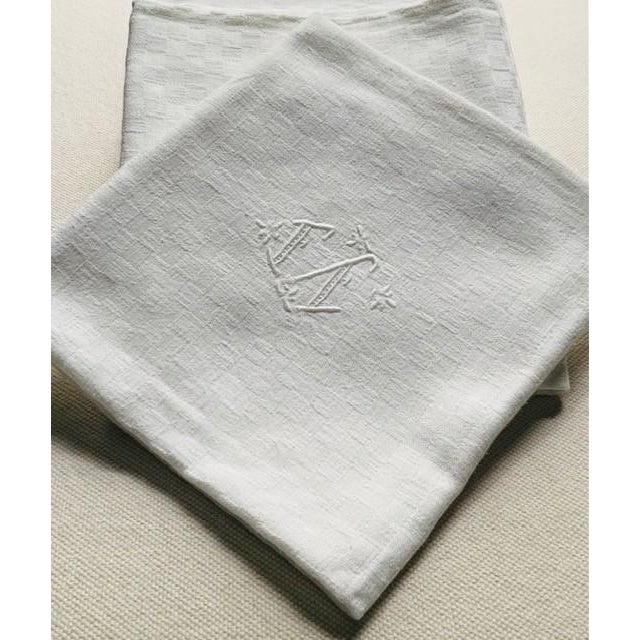 Antique French Damask Linen Dinner Napkins, Monogrammed Ft, Set of 8 | C. 1930s For Sale - Image 6 of 18