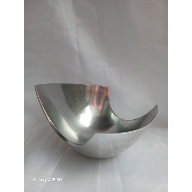 For your consideration is this iconic authentic postmodern sculptural petit centerpiece bowl. Designed by Michael Lax for...