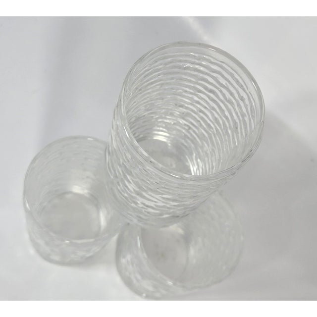 White 1960s Mid Century Modern Iridescent Ice Liquor Glasses- Set of Four For Sale - Image 8 of 13