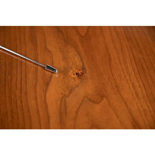 Brown 1950s Florence Knoll Model 580 Walnut and Chrome Conference Table for Knoll International For Sale - Image 8 of 11