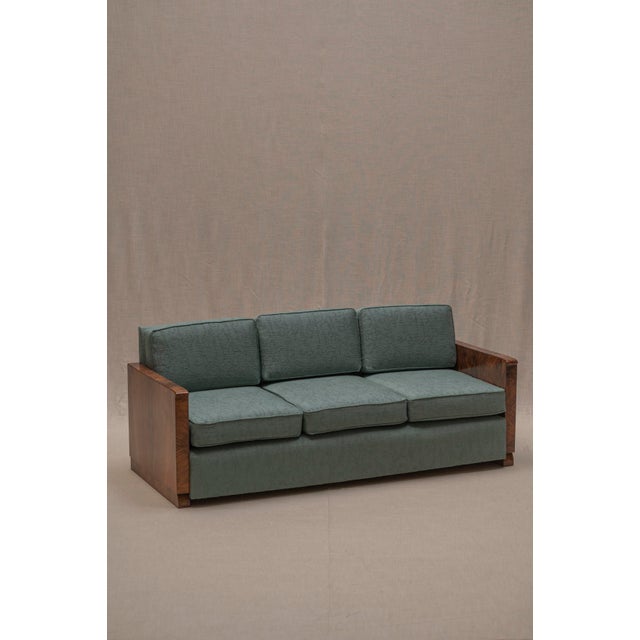 Art Deco 3-Seater Sofa in Burlwood, 1930s For Sale - Image 13 of 18