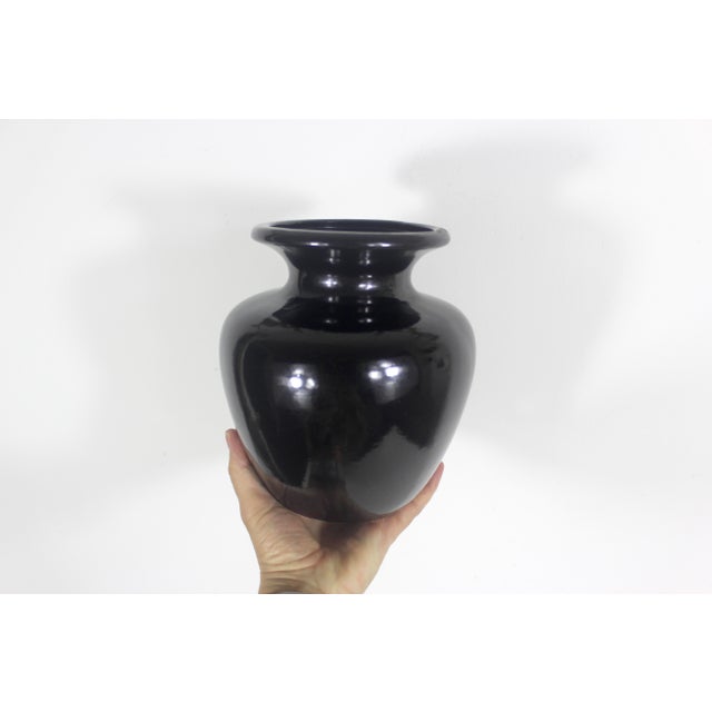 Scheurich Keramik Black Ceramic Vase, W. Germany Scheurich Design, 202-18 Pottery For Sale - Image 4 of 8