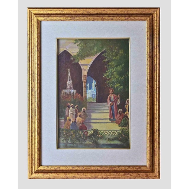 Unknown, Oriental Scene, Original Oil Painting, 1970s For Sale - Image 3 of 3