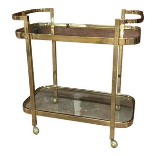 1970s Thayer Coggin, Mid Century Modern Bar Cart For Sale
