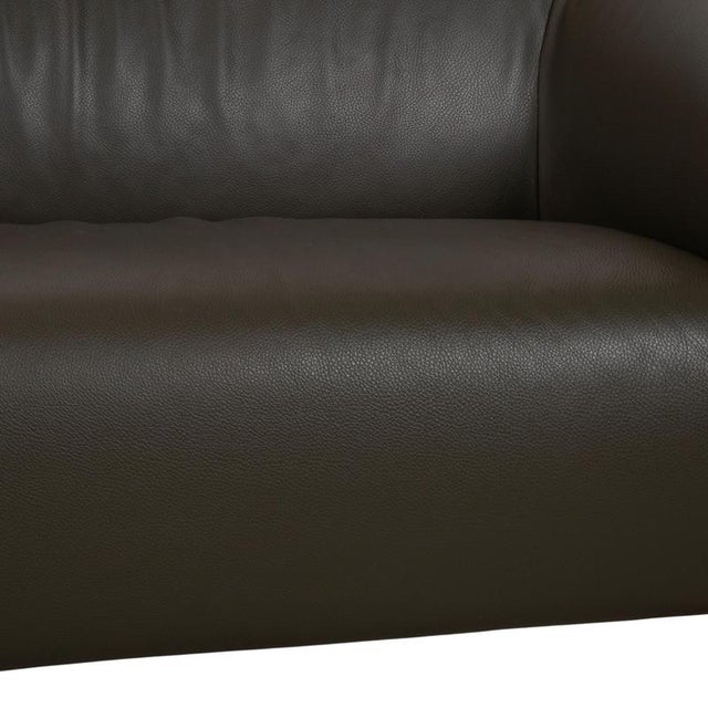 Leolux Mayon 3-Seater and 2-Seater Sofas in Dark Green Leather from Leolux, Set of 2 For Sale - Image 4 of 18