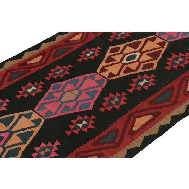 Rug & Kilim Vintage Persian Kilim in Red & Black With Colorful Medallion Patterns by Rug & Kilim For Sale - Image 4 of 7